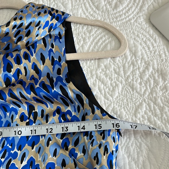 EUC: Carlisle size 0🔥100% SILK🔥Zipper side & tie back. Black Royal Blue HIP - Picture 8 of 11